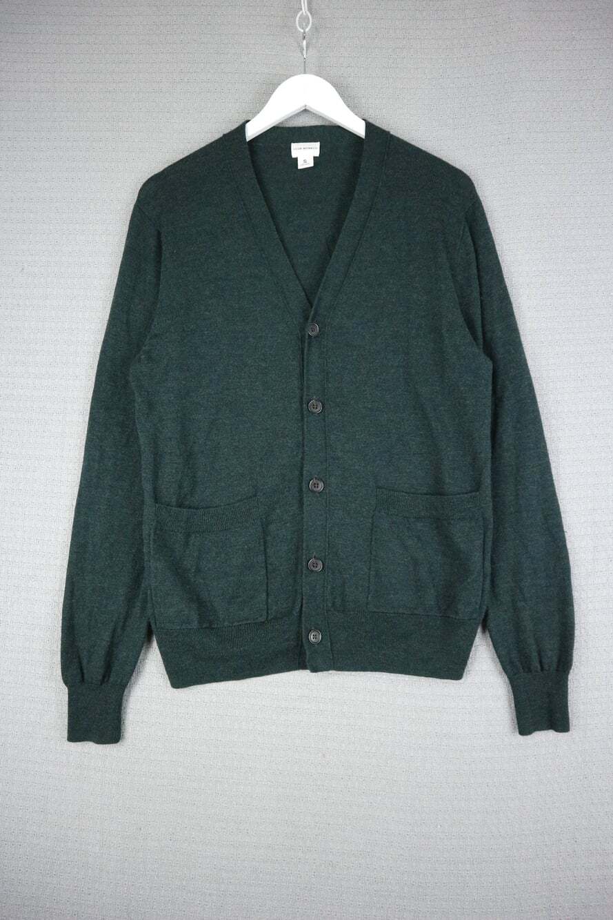 Club Monaco 100% Wool Cardigan Sweater Mens Small Green